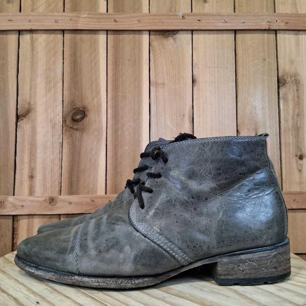 Freebird Gulch Boots Mens 8 Gray Leather Chukka Ankle Lace Up Casual‎